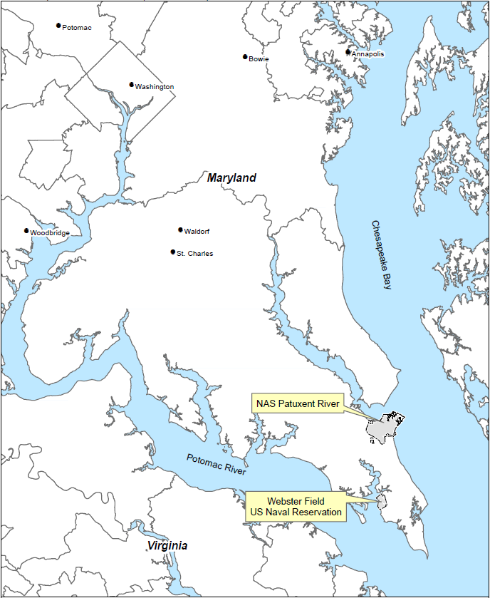 NAS Patuxent River Location Map